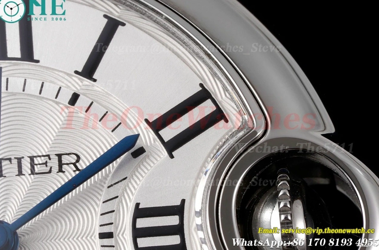 White 33mm AF Cartier NH05 Bleu SS SS Ballon De Dial 1202
